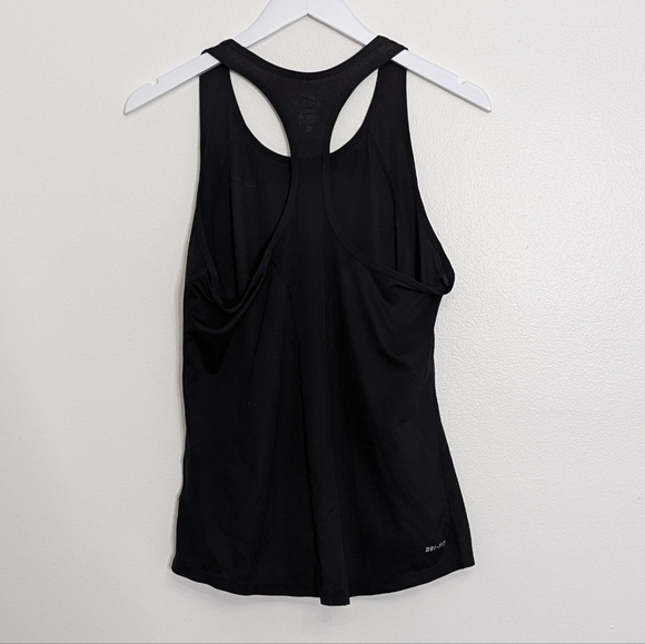 Nike Tank Women Medium Black Racerback Mesh Dri Fit - Picture 8 of 8